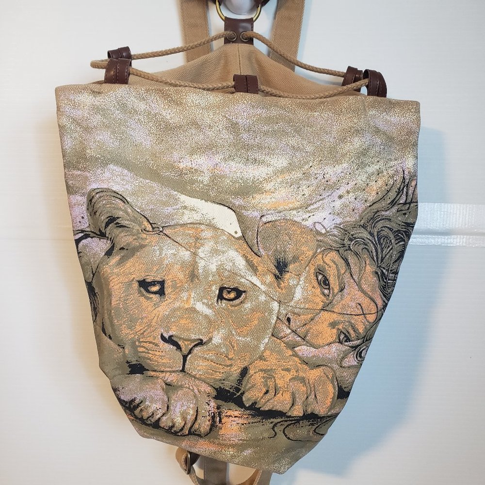 BLACK EYES Bag messenger cat woman shoulder straps drawstring adjustable tan